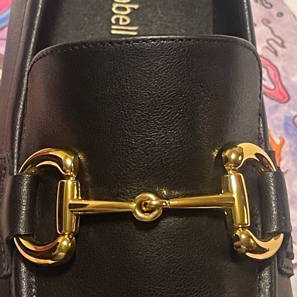 JEFFREY CAMPBELL “Velviteen Bit Leather” Flat Loafer Black Leather Gold Buckle - Picture 7 of 9